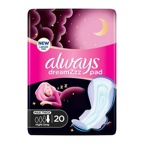 Always Dreamzz pad Cotton Soft Maxi Thick Night long sanitary pads with wings 20 pad count