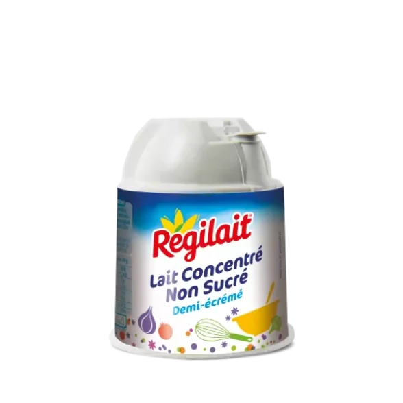 Pot of semi-skimmed unsweetened condensed milk